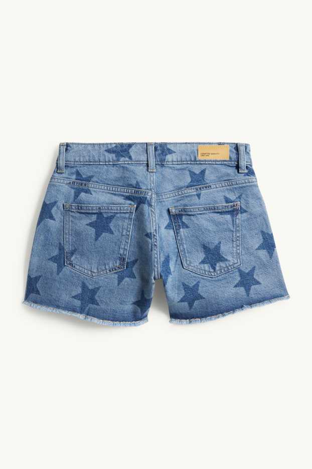 Děti - dívky - Hvězdy - džínové šortky - modrá