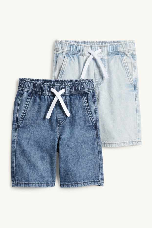 Enfants garçons - Lot de 2 - bermudas en jean - bleu
