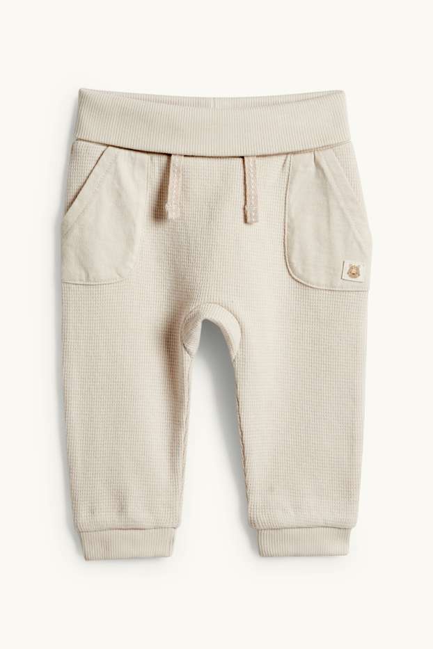 Baby Jungen - Leopard - Baby-Outfit - 2 teilig - cremefarben