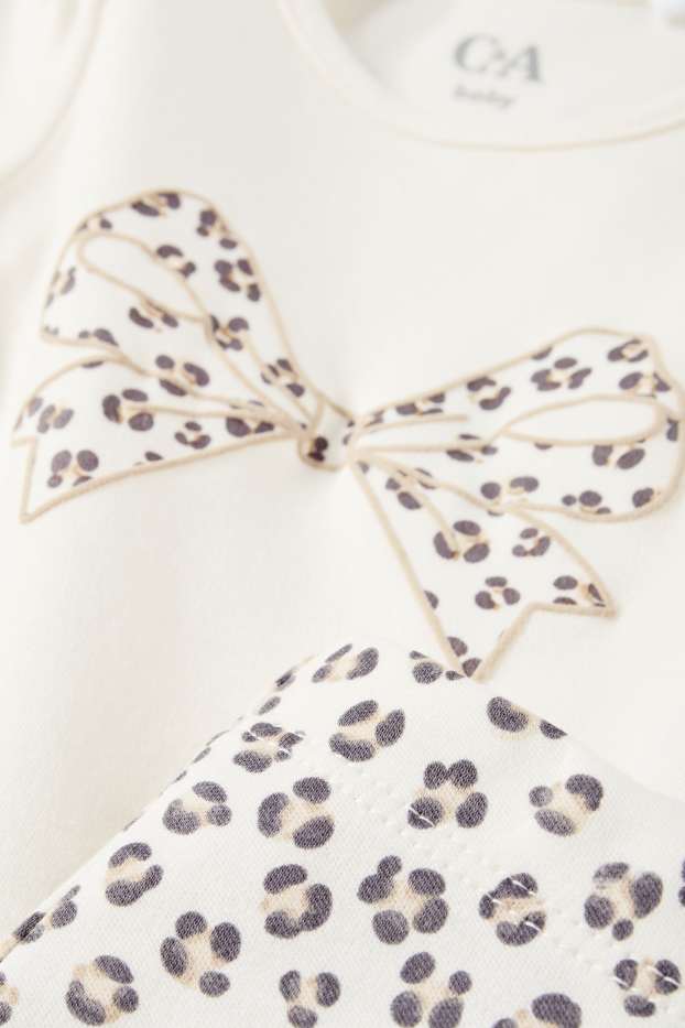 Baby Girls - Bow - baby pyjamas - 2 piece - brown / cremewhite