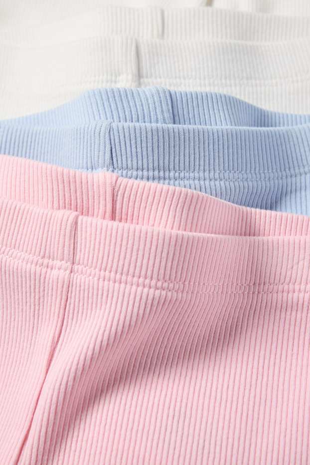 Copii - Fete - Multipack 3 perechi - pantaloni de ciclism - reiați - roz / albastru