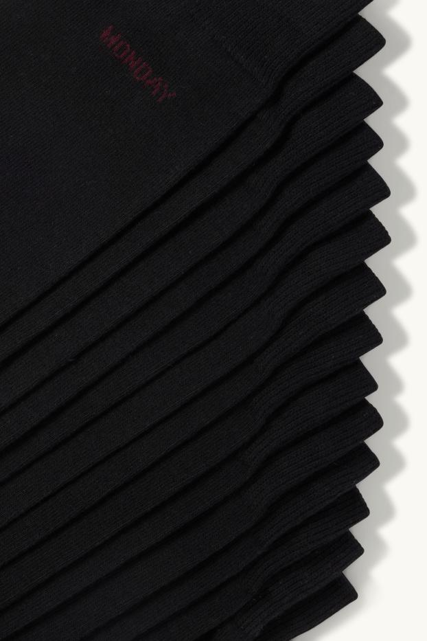 Mężczyźni - Wielopak, 7 par - skarpetki z motywem - dni tygodnia - czarny