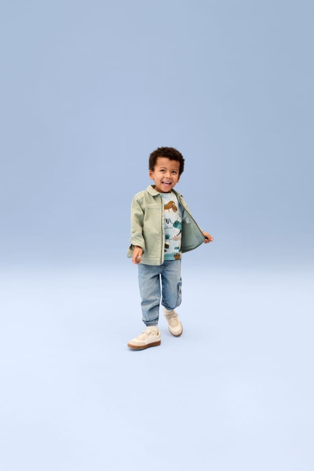 Niños - Jeans cargo - azul claro