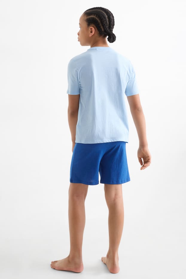 Children Boys - Brawl Stars - short pyjamas - 2-piece - light blue