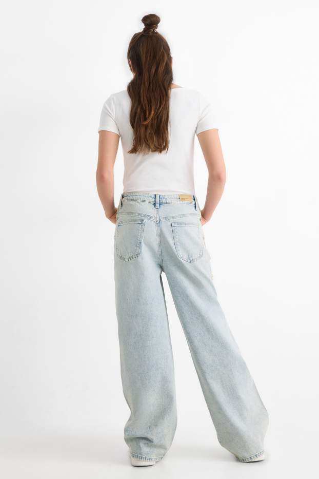 Children Girls - Wide leg jeans - denim-light gray