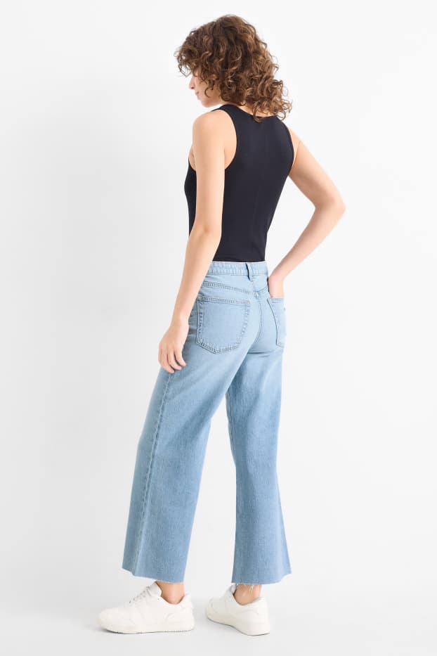 Dona - Wide leg Jeans crop - mid waist - blau