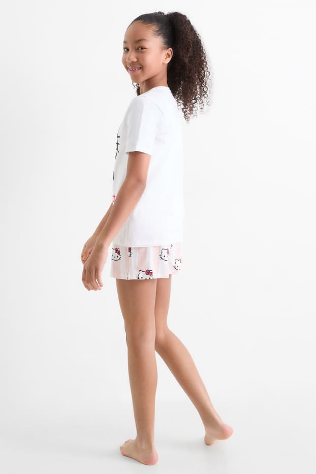 Kinder Mädchen - Multipack 2er - Hello Kitty and Friends - Shorty-Pyjama - weiß / blau