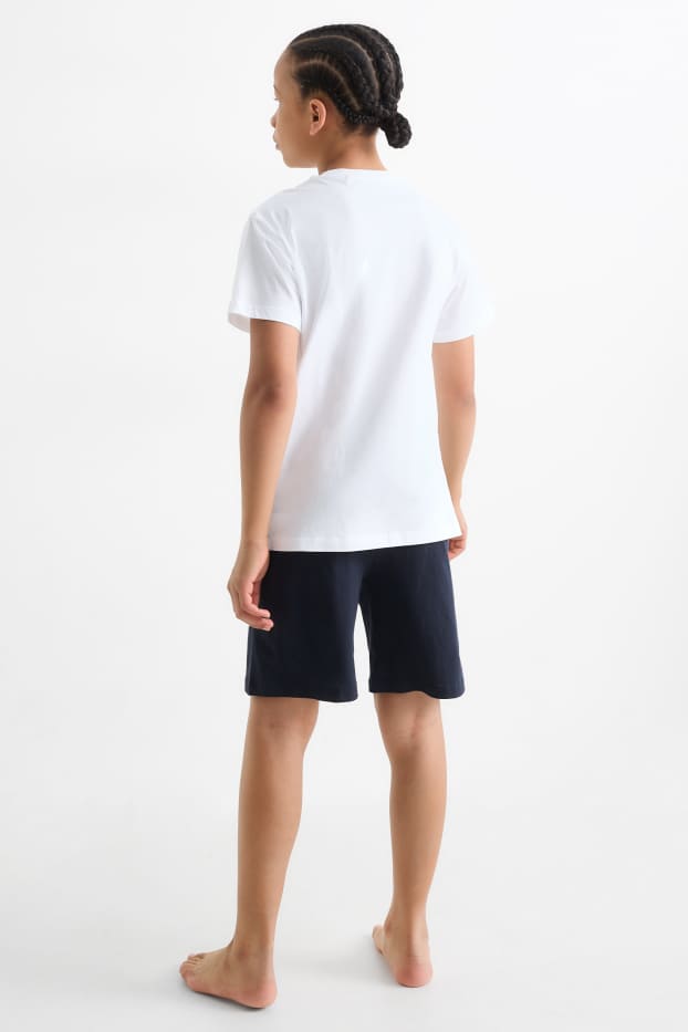 Enfants garçons - Sonic - pyjashort - 2 pièces - bleu foncé / blanc