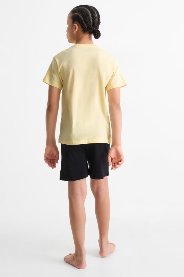 Kinderen: jongens - Fall Guys - shortama - 2-delig - lichtgeel