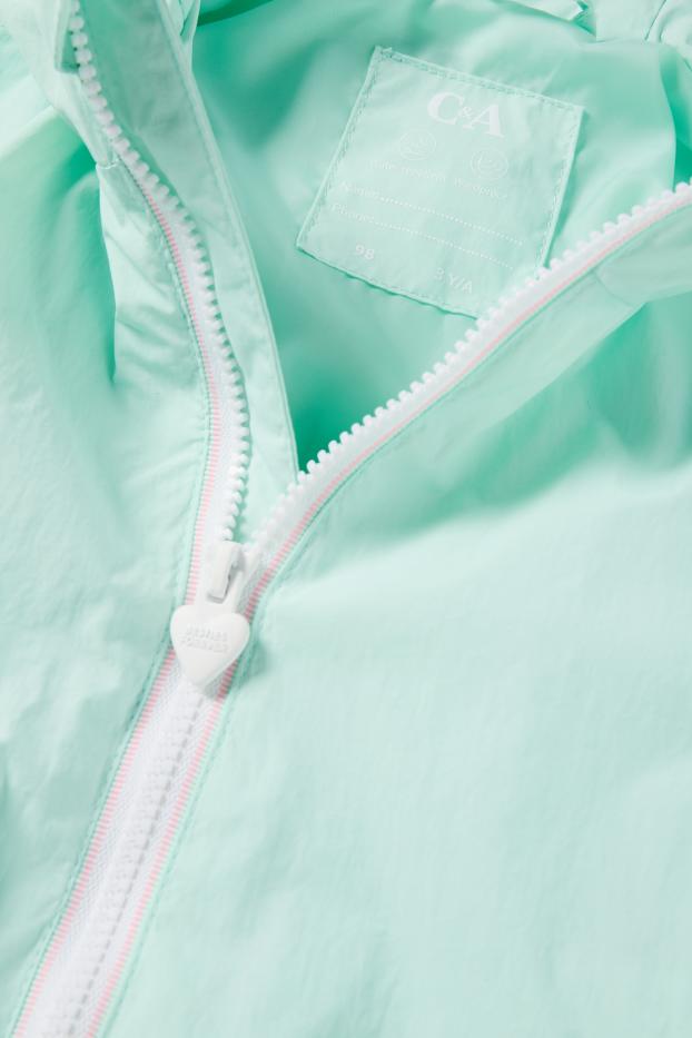 Kinder Mädchen - Jacke mit Kapuze - wasserabweisend - mintgrün