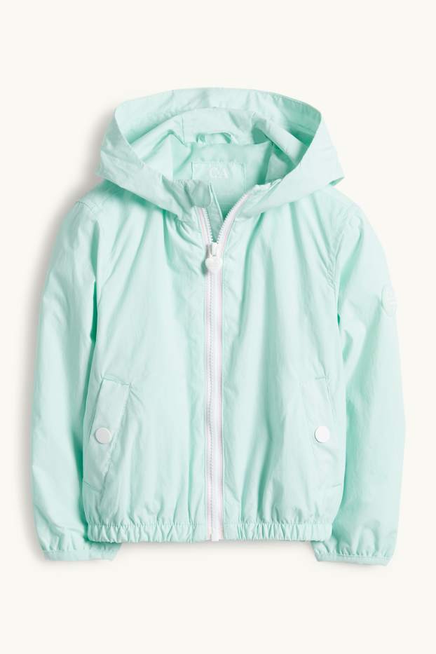 Kinder Mädchen - Jacke mit Kapuze - wasserabweisend - mintgrün