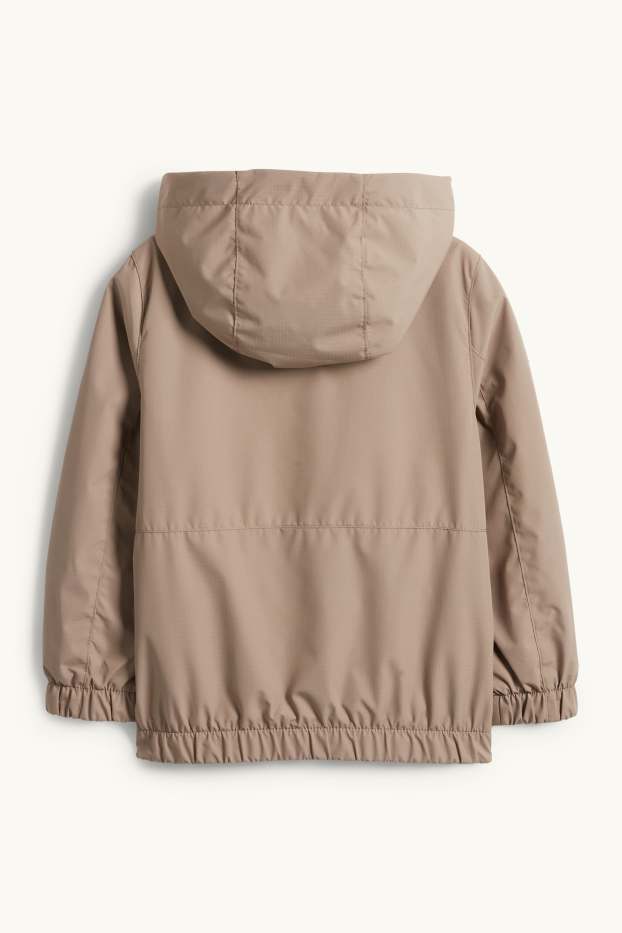 Kinder Buben - Jacke mit Kapuze - wasserabweisend - hellbraun