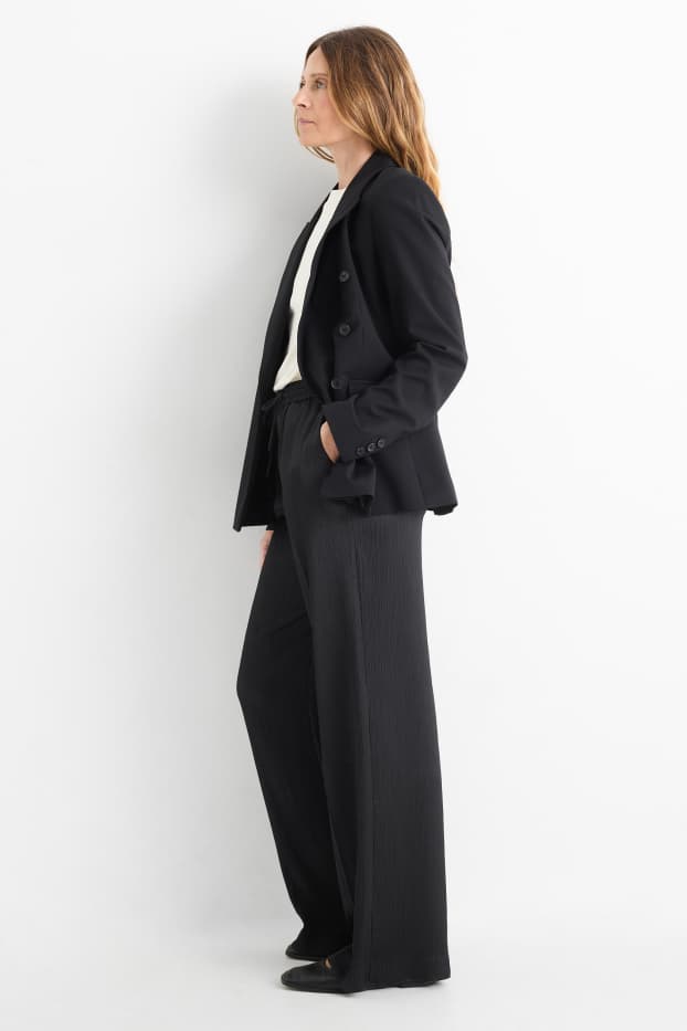 Mujer - Pantalón de oficina - mid waist - wide leg - negro