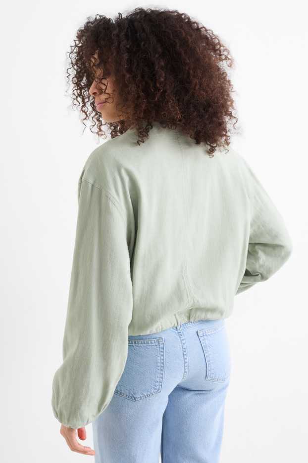 Mujer - Cazadora con parte de lino - verde menta