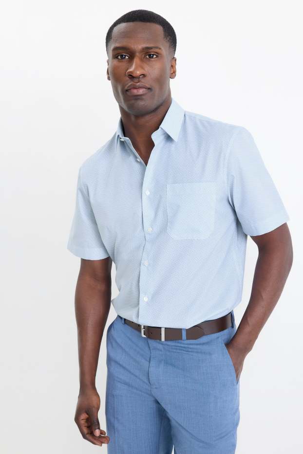 Herren - Businesshemd - Regular Fit - Kent - Minimal-Print - hellblau