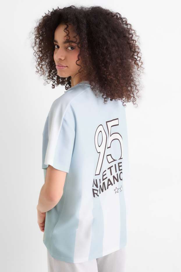 Damen - T-Shirt - Oversized - hellblau