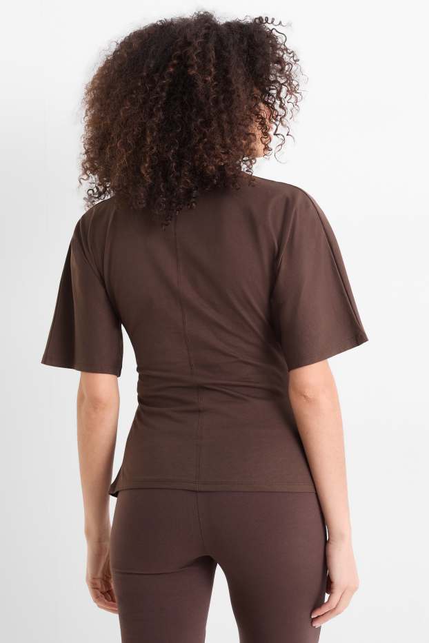 Femmes - T-shirt - slim fit - marron foncé