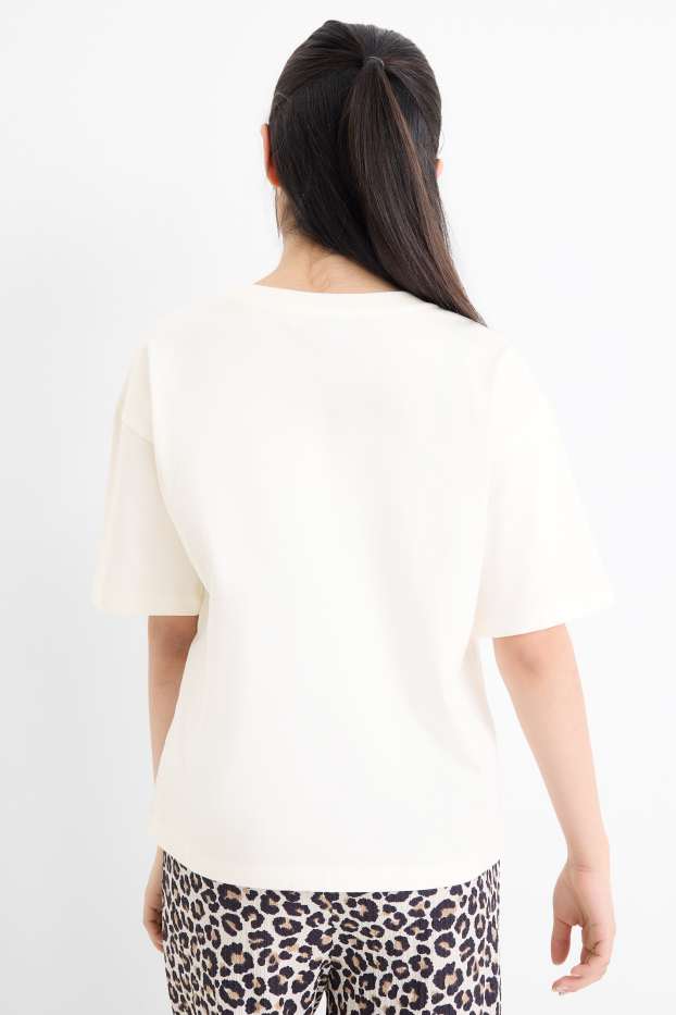 Bambine - Fiocco - maglia a maniche corte - bianco crema