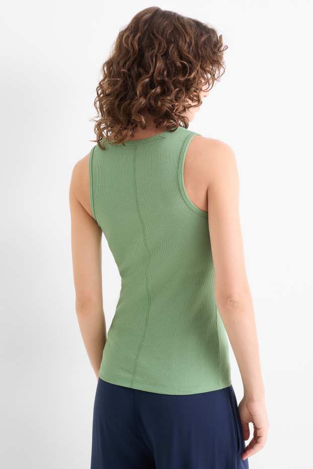 Dames - Set van 2 - top - geribd - wit / groen