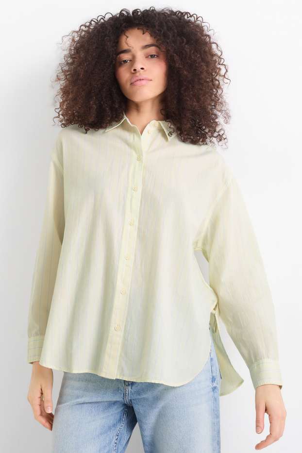 Donna - Camicetta - a righe - giallo chiaro