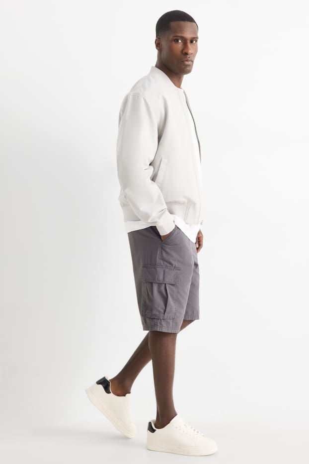 Herren - Cargo-Shorts mit Gürtel - grau