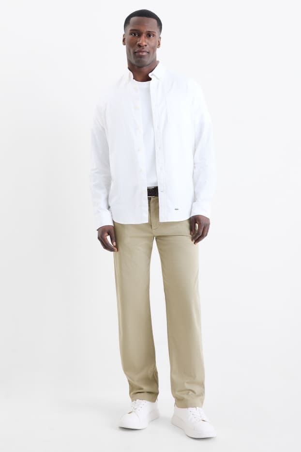 Hombre - Chinos con cinturón - beis