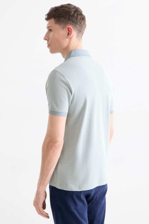 Pánské - Polokošile - regular fit - strukturovaná - světle modrá