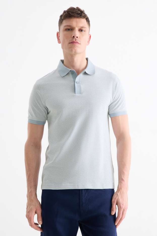 Pánské - Polokošile - regular fit - strukturovaná - světle modrá