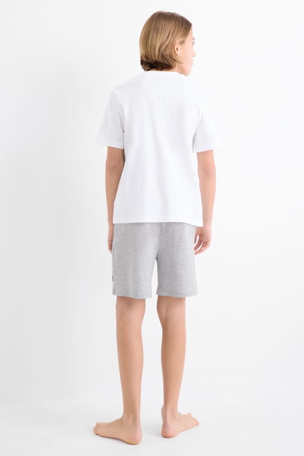 Děti - chlapci - Multipack 2 ks - Pokémon - letní pyžamo - 4 díly - bílá/černá