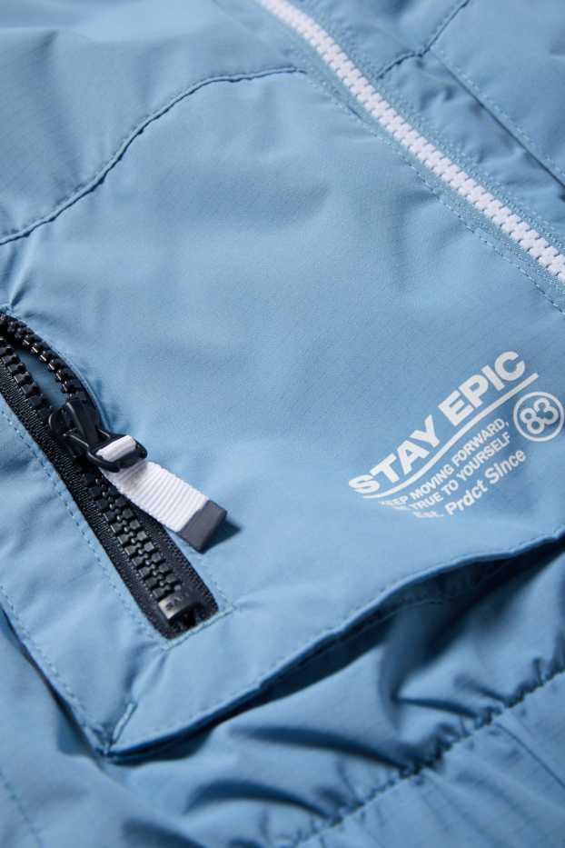 Kinder Buben - Jacke mit Kapuze - wasserabweisend - blau