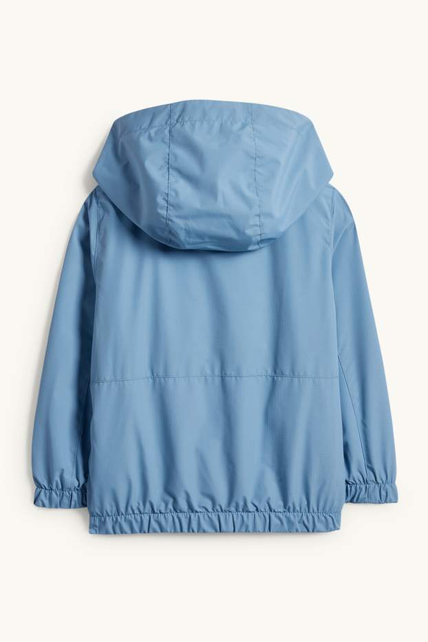Kinder Buben - Jacke mit Kapuze - wasserabweisend - blau