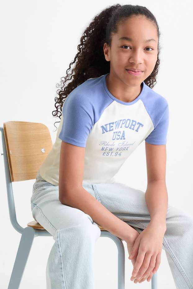 Bambine - Newport - t-shirt - bianco / blu