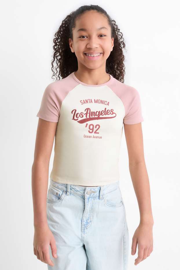 Enfants filles - Los Angeles - T-shirt - blanc / rose