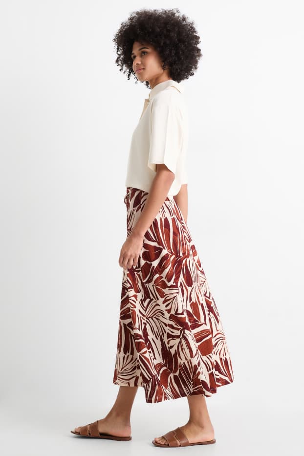 Damen - Rock - gemustert - braun / beige