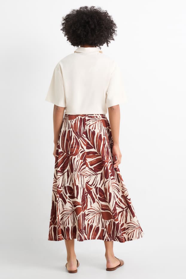 Damen - Rock - gemustert - braun / beige