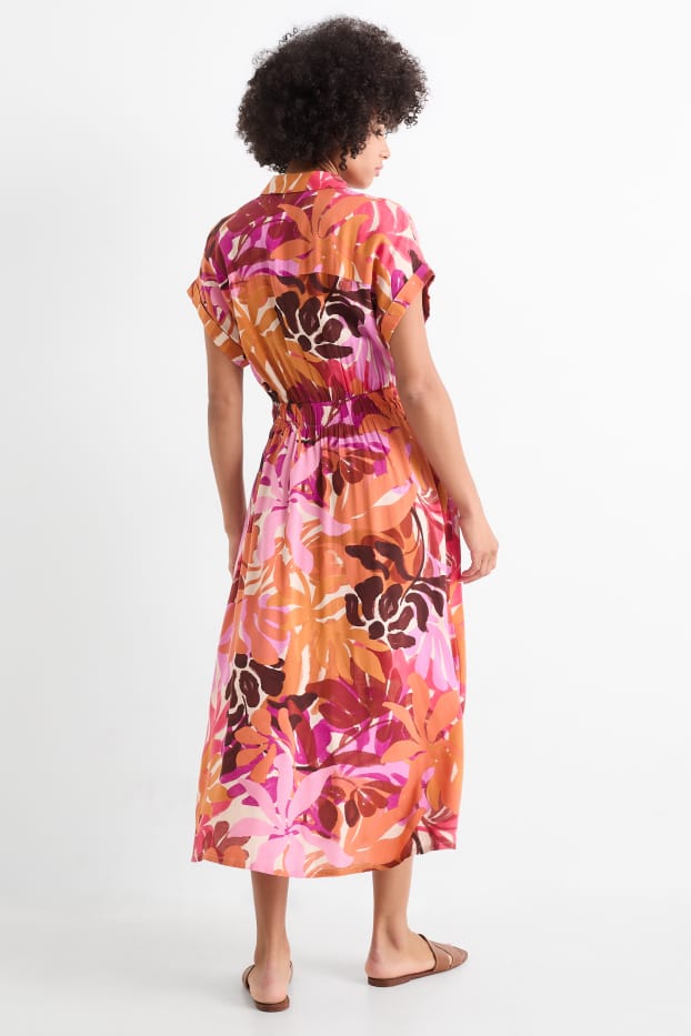 Femei - Rochie tip bluză din viscoză - straight fit - cu model - multicolor