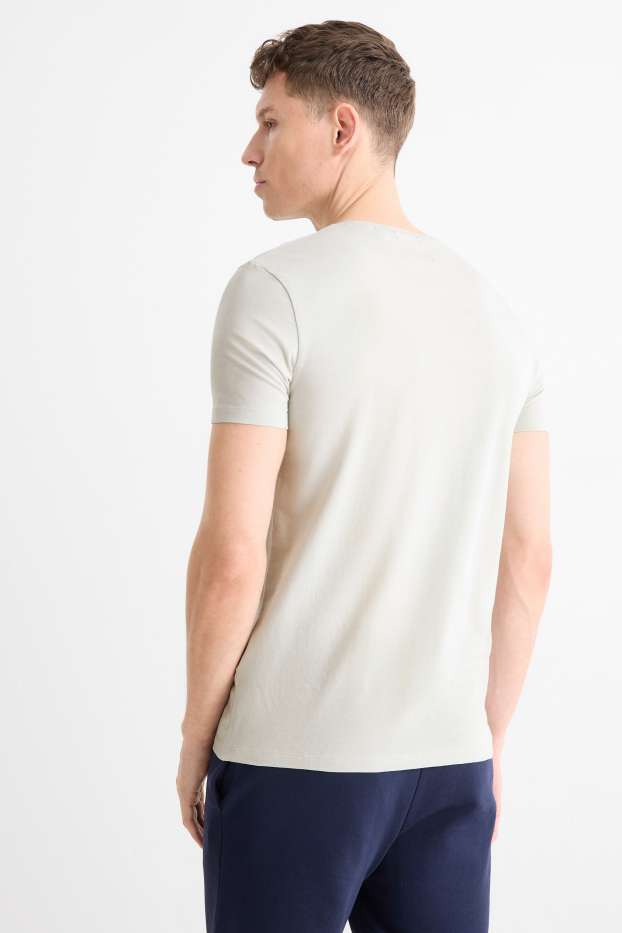 Herren - T-Shirt - Slim Fit - Flex - hellgrau