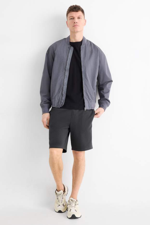 Uomo - Shorts di felpa - grigio scuro