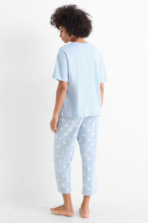 Damen - Pyjama - hellblau