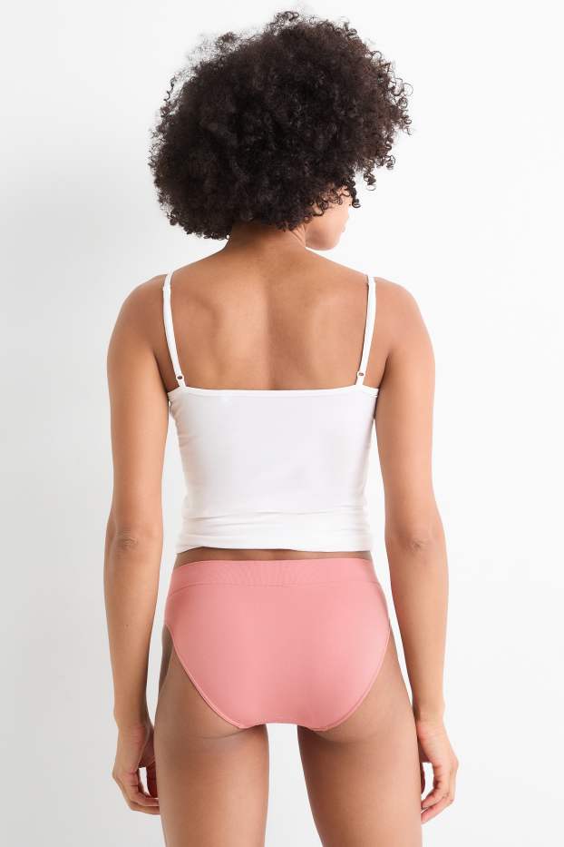 Femmes - Lot de 3 - culottes - sans coutures - vert / rose