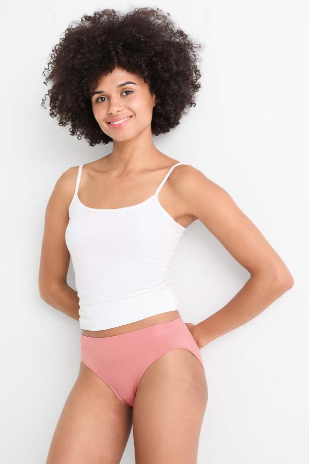 Femmes - Lot de 3 - culottes - sans coutures - vert / rose