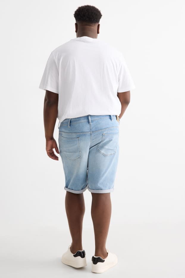 Men - Denim shorts - Flex jog denim - LYCRA® - light blue