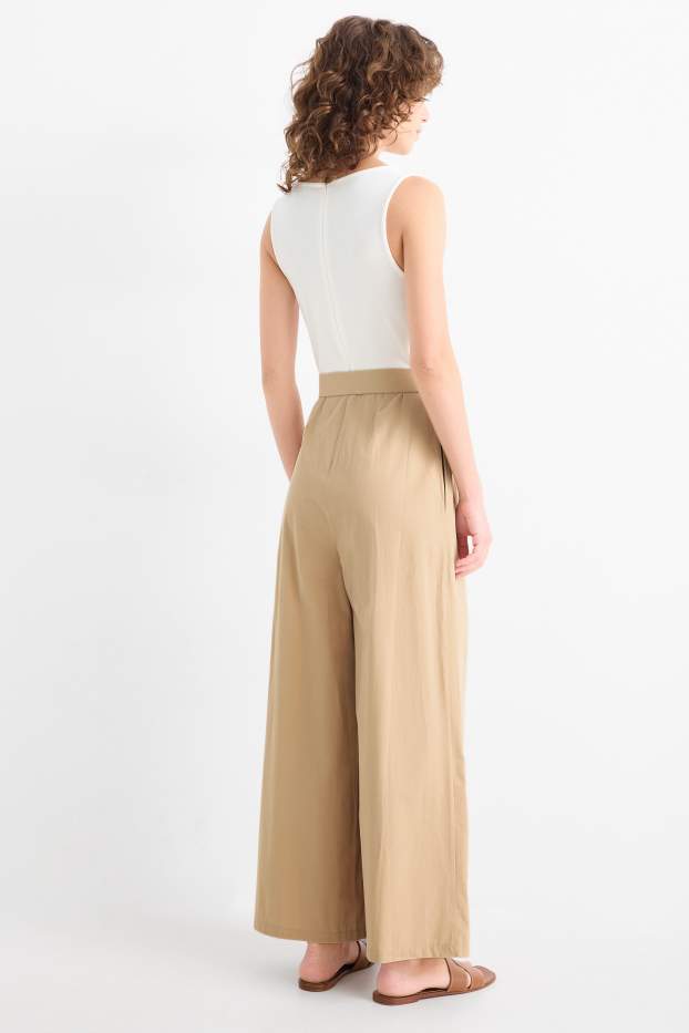 Donna - Tuta con cintura - bianco / beige