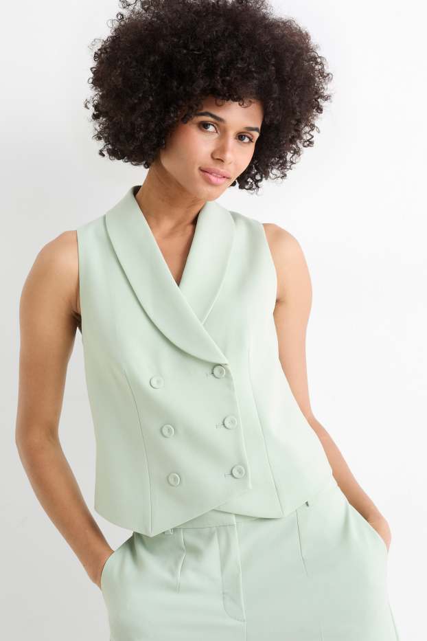 Mujer - Chaleco de oficina - entallado - verde menta