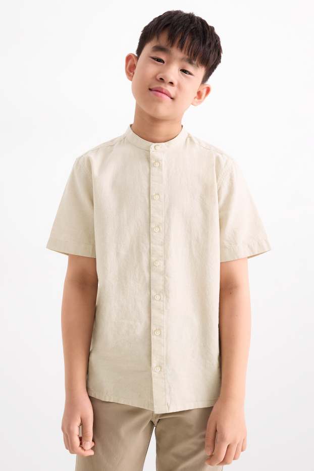 Enfants garçons - Chemisier avec teneur en lin - beige
