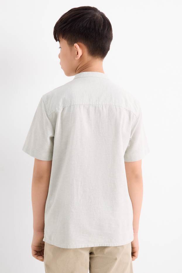 Enfants garçons - Chemisier avec teneur en lin - gris clair