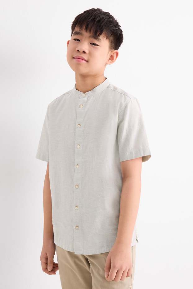 Enfants garçons - Chemisier avec teneur en lin - gris clair
