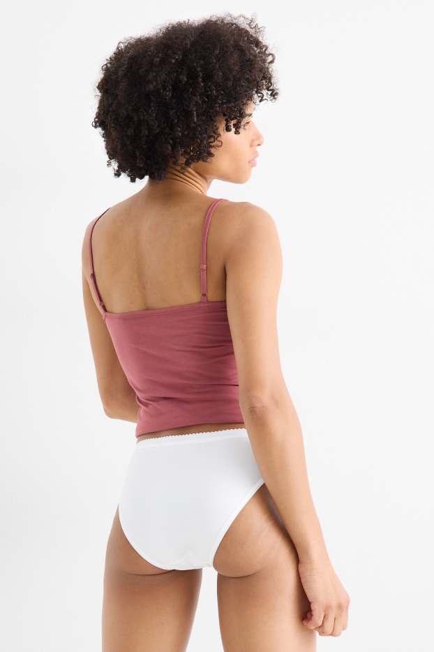 Donna - Confezione da 4 - slip - bianco / turchese