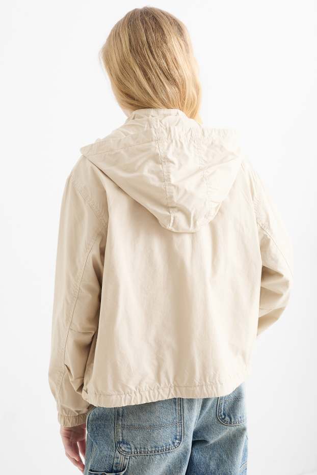 Enfants filles - Veste à capuche - beige clair