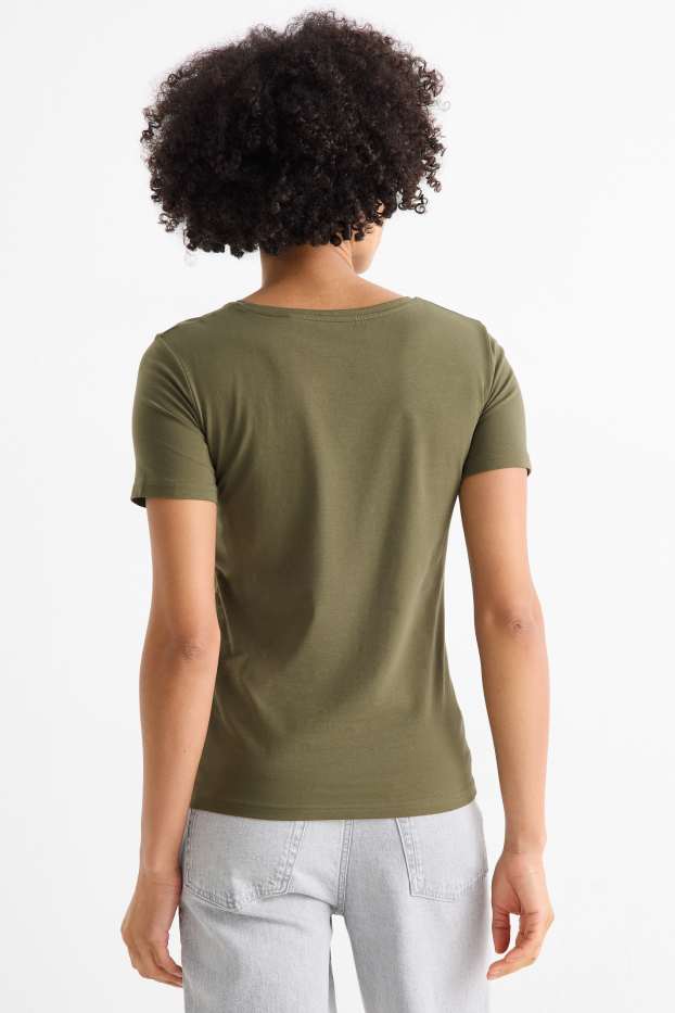 Damen - T-Shirt - Slim Fit - khaki